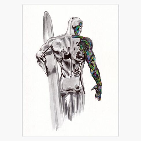 Silver Surfer Change Vinyl Sticker مقاوم للماء ملصقات جدار الكمبيوتر المحمولة ملصق الصدمات 5 " in Saudi Arabia
