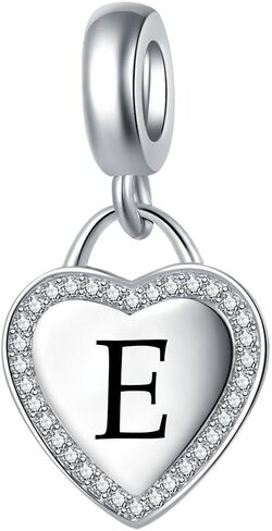 الحرف من A إلى Z Alphabet Dangle Heart Charm متوافق مع أساور Pandora Charms in Kuwait