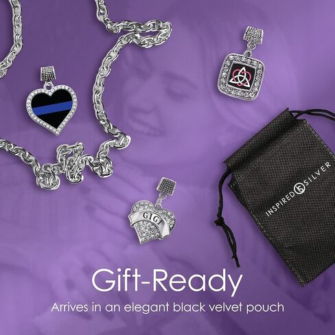 Inspired Silver - Gold Pave Heart Charm for Bracelet with Cubic Zirconia Jewelry in Saudi Arabia