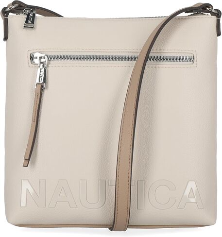 Nautica Lakeside Signature Jaquard North South Crossbody Bag, Outer Banks (Bone) in Saudi Arabia