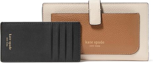 kate spade new york AVA Pebbled Leather 2 in 1 Bifold Wallet, Black in Kuwait