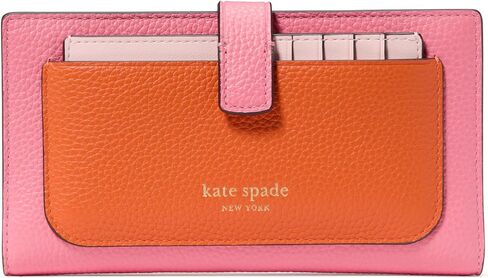 kate spade new york AVA Pebbled Leather 2 in 1 Bifold Wallet, Black in Kuwait