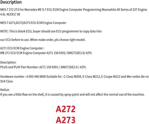 ME9.7 272 273 بالنسبة لي 9.7 برمجة كمبيوتر محرك ECU ECM وفي الوقت نفسه كل سلسلة من 237 محرك 4.6L 4633CC V8 in Saudi Arabia
