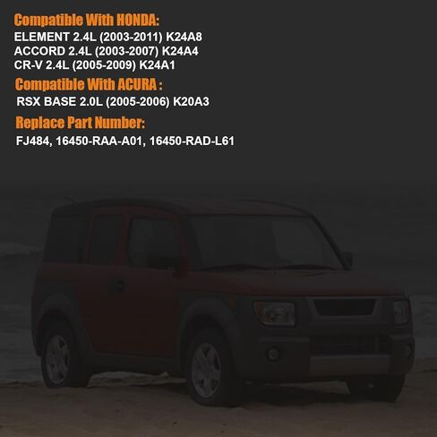 2003-2011 حاقن الوقود متوافق مع Honda 2.4L Element 2003-2011 ، Accord 2003-2007 ، CR-V 2005-2009 ، Acura RSX 2.0L 2005-2006 ، استبدل FJ484 16450-RAD-L61 in Kuwait
