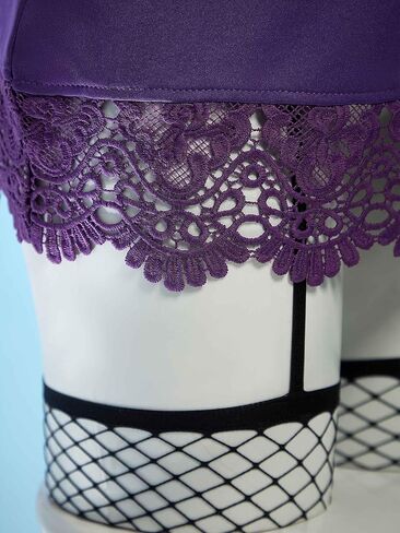 haikyuu Women Nico Purple Cosplay Dress Square Neck Lace with Fishnet Stockings Halloween Daily Wear in Saudi Arabia