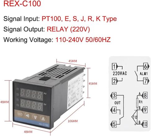 REX-C100،400،700 RELAY OUTPUT PID THERMOMSTAT منظم ثنائي ملحقات غلايات تحكم درجة الحرارة الرقمية (C400 كل النوع Refle) in Saudi Arabia