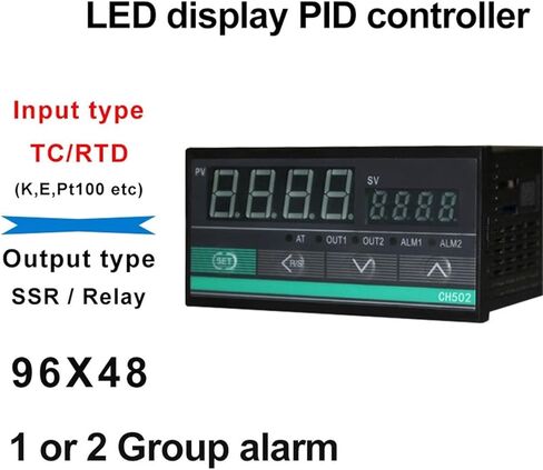 LCTC CH502 RELAY SSR RS485 OUTPUT PID درجة حرارة وحدة تحكم TC/RTD PID منظم 96x48mm RKC الصناعي (SSR Relay OPT 1ALARM) in Saudi Arabia