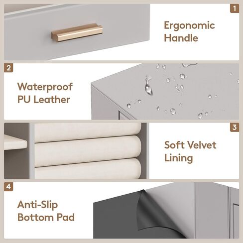 Lifewit Jewelry Box 360 ° دوران ، مرآة زاوية كبيرة قابلة للتعديل ، حالة تخزين للمجوهرات مع 6 أدراج ، تصميم مفتوح ، منظم المجوهر in Kuwait