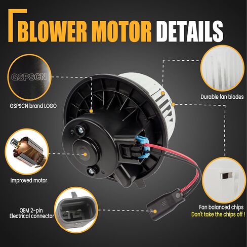 GSPSCN 700164 AC محرك منفاخ مع مروحة لعام 2007-2014 Chevy Silverado Suborban Avalanche Tahoe & GMC Sierra Yukon 1500 2500 & Cadillac Escalade-HVAC Heater Blower Motor 15-81683 ، 22741027 ، 207606188 in Saudi Arabia