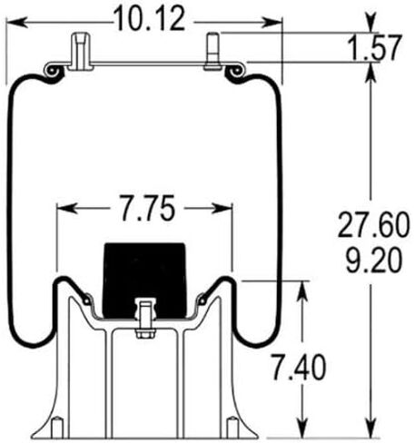 2 pack of TORQUE Trailer Air Spring Bag (Replaces Firestone 9367, W01-358-9367, W&C AS-0104, Hendrickson S-14249, C-14249, B-14249) (2 x TR9367) in Saudi Arabia