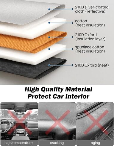 joytutus windshield sunshade ، ملاءمة لفورد 2015-2024 F150 F250 F350 ، سيارة طيبة للسيارة ظل أشعة الشمس ، ودرع من أشعة الأشعة تحت الحمراء الضارة والشمس للحفاظ على سيارتك باردة وراحة in Kuwait