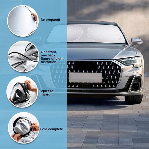 مجموعة من ستة قطع من الزجاج الزجاجي Sunshade ، حماية من الخصوصية الداخلية ، درع حرارة واقية من الشمس ، قطع غيار التعديل ، عالمي لمعظم السيارات والشاحنات وسيارات الدفع الرباعي (الفضة) in Saudi Arabia