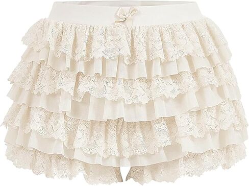 Women's Y2K Lace Ruffer Shorts Sexy Boyshorts Layered Pumpkin Skirt Cute Sweet Pettipants in Saudi Arabia