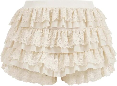 Women's Y2K Lace Ruffer Shorts Sexy Boyshorts Layered Pumpkin Skirt Cute Sweet Pettipants in Saudi Arabia