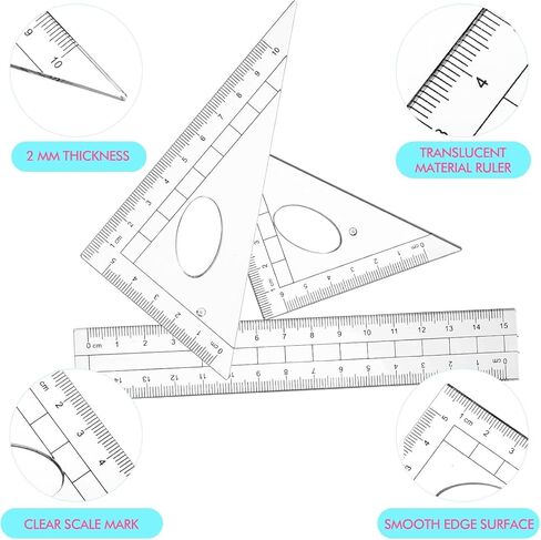 Zonon 24 Sets Math Geometry Kit Student Supplies with Shatterproof Storage Box Includes Compass, Rulers, Protractor, Eraser, Pencil Sharpener, Lead Refills, Pencil for Students Drafting Drawings in Saudi Arabia