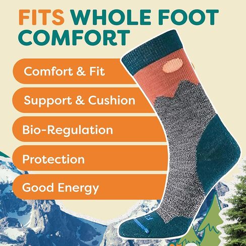 FITS Light Hiker – Crew: Contour Hugging Cushioned Outdoor Socks for Hiking, Camping, Trekking, Fishing, Navy / Lt Grey, Small in Saudi Arabia