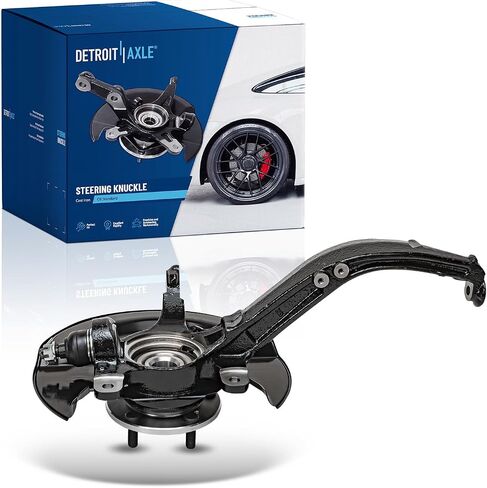 Detroit Axle - 2.4L Front Left Steering Knuckle for 03-07 Honda Accord [Manual Transmission], Driver Side Steering Knuckle & Wheel Bearing Hub Assembly 2003 2004 2005 2006 2007 Replacement in Saudi Arabia