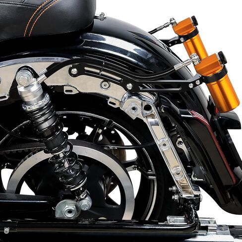 XMT-MOTO Adjustable Remote Reservoir Rear Suspension Shocks Fit For Harley Touring CVO Road Glide Electra Glide Street Glide Road King 2014-2023,Golden+Black in Saudi Arabia
