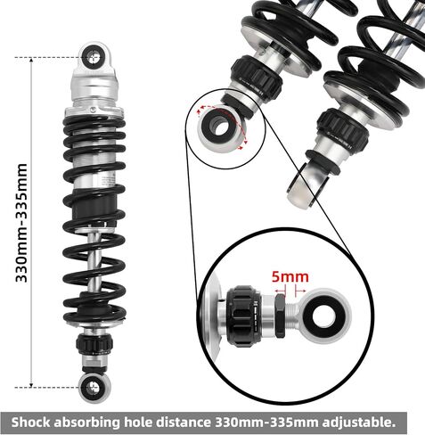 XMT-MOTO Adjustable Remote Reservoir Rear Suspension Shocks Fit For Harley Touring CVO Road Glide Electra Glide Street Glide Road King 2014-2023,Golden+Black in Saudi Arabia