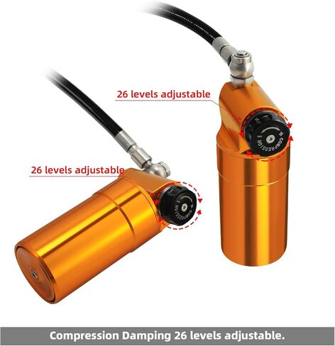 XMT-MOTO Adjustable Remote Reservoir Rear Suspension Shocks Fit For Harley Touring CVO Road Glide Electra Glide Street Glide Road King 2014-2023,Golden+Black in Saudi Arabia