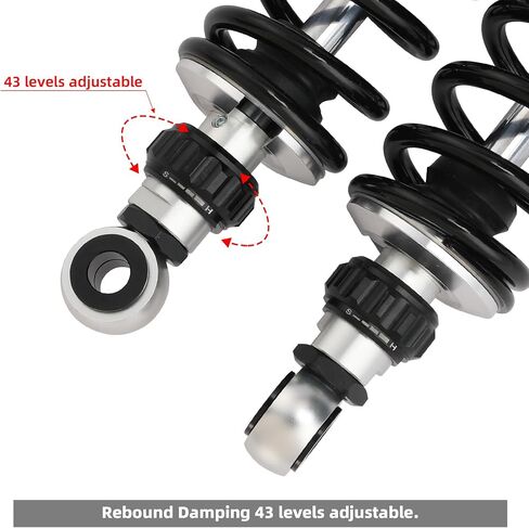 XMT-MOTO Adjustable Remote Reservoir Rear Suspension Shocks Fit For Harley Touring CVO Road Glide Electra Glide Street Glide Road King 2014-2023,Golden+Black in Saudi Arabia