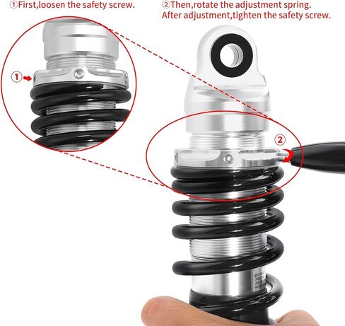 XMT-MOTO Adjustable Remote Reservoir Rear Suspension Shocks Fit For Harley Touring CVO Road Glide Electra Glide Street Glide Road King 2014-2023,Golden+Black in Saudi Arabia