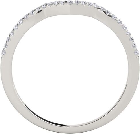 MauliJewels 0.15 Carat Diamond Wedding Band Prong-Setting 14K Solid Rose, White And Yellow Gold in Saudi Arabia