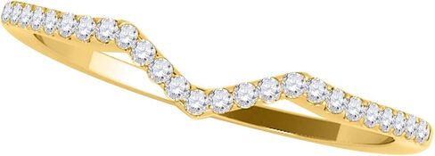 MauliJewels 0.15 Carat Diamond Wedding Band Prong-Setting 14K Solid Rose, White And Yellow Gold in Saudi Arabia