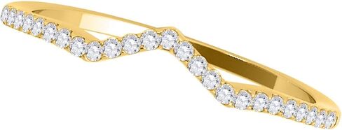 MauliJewels 0.15 Carat Diamond Wedding Band Prong-Setting 14K Solid Rose, White And Yellow Gold in Saudi Arabia