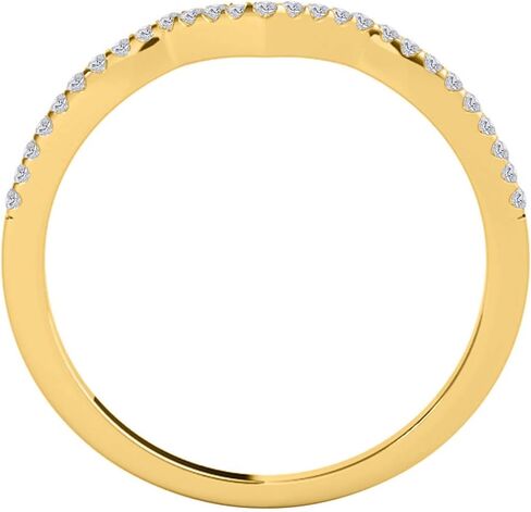 MauliJewels 0.15 Carat Diamond Wedding Band Prong-Setting 14K Solid Rose, White And Yellow Gold in Saudi Arabia