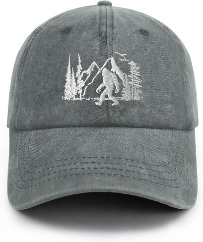 Bigfoot Hats for Men Women, Funny Adjustable Embroidered Big Foot Sasquatch Baseball Cap, Wild Bigfoot Trucker Hat in Kuwait
