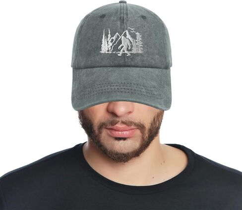 Bigfoot Hats for Men Women, Funny Adjustable Embroidered Big Foot Sasquatch Baseball Cap, Wild Bigfoot Trucker Hat in Kuwait