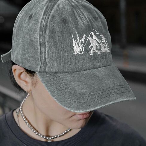 Bigfoot Hats for Men Women, Funny Adjustable Embroidered Big Foot Sasquatch Baseball Cap, Wild Bigfoot Trucker Hat in Kuwait