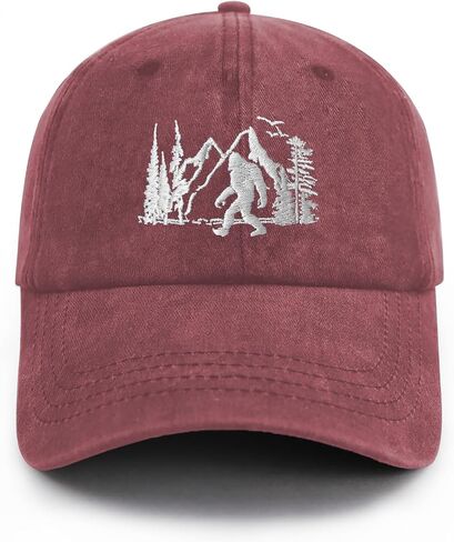 Bigfoot Hats for Men Women, Funny Adjustable Embroidered Big Foot Sasquatch Baseball Cap, Wild Bigfoot Trucker Hat in Kuwait