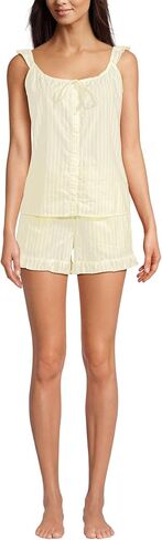 Lands 'End Women's Poplin 2 قطعة Pajama Set - Tank Top and Shorts in Saudi Arabia