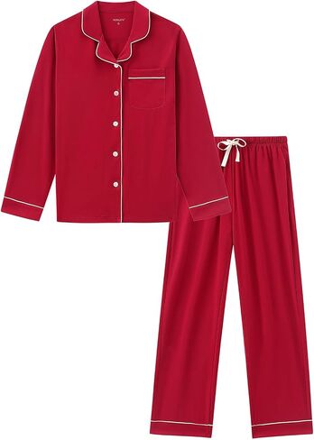 RONGTAI Womens Pajama Sets Cotton Comfy Cool Feeling Pajama Set Long Sleeve Sleepwear 2 Pcs Pjs Nightwear S-XXL in Saudi Arabia