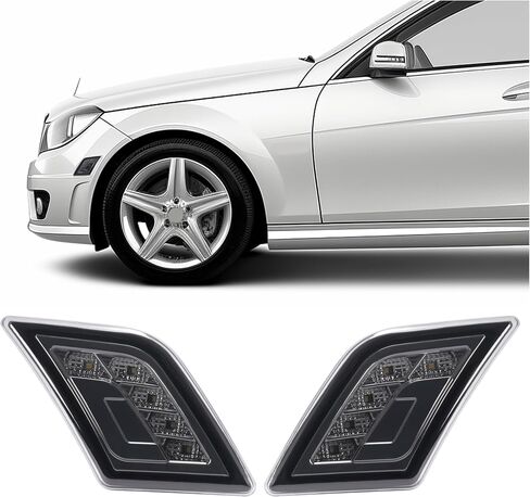 زوج Hecasa LED LED Side Marker Lights متوافقة مع 2008-2011 Mercedes-Benz C300 C350 C63 AMG 4 DOOR MODAN MODAN MODAN in Saudi Arabia