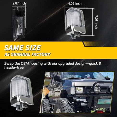علامات جانبية لزاوية وقوف السيارات الأمامي علامة الإضاءة الإضاءة المتوافقة مع Nissan D21 1990-1994 ، [DOT Certified] غطاء ضوء علامة الإشارة [لا مصابيح] ، استبدل OEM #B611001G02 ، B611501G02 ، عدسة مدخنة in Kuwait