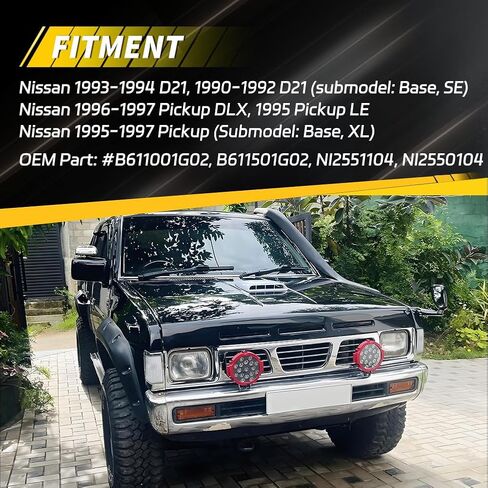 علامات جانبية لزاوية وقوف السيارات الأمامي علامة الإضاءة الإضاءة المتوافقة مع Nissan D21 1990-1994 ، [DOT Certified] غطاء ضوء علامة الإشارة [لا مصابيح] ، استبدل OEM #B611001G02 ، B611501G02 ، عدسة مدخنة in Kuwait