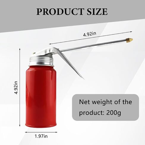 Car Oil Can Pump Oiler, 2PCS 200 ML Steel Manual Vehicle Oil Dispenser Gun with Metal Spout, Automotive Gas Spray Bottle Accessories, Universal for SUV Motorcycle Truck in Saudi Arabia