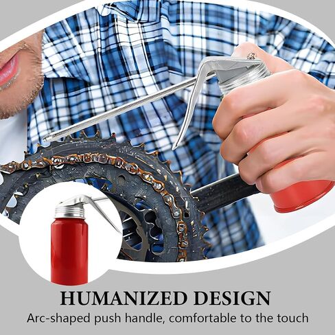Car Oil Can Pump Oiler, 2PCS 200 ML Steel Manual Vehicle Oil Dispenser Gun with Metal Spout, Automotive Gas Spray Bottle Accessories, Universal for SUV Motorcycle Truck in Saudi Arabia