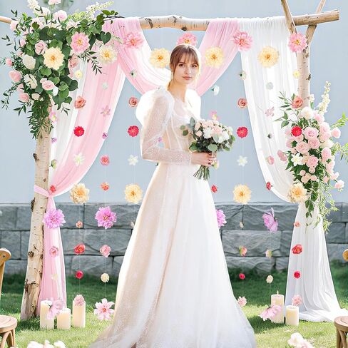 K KUMEED 6 PCS Artificial Rose Flowers Hanging Decorations,13 FT Dangling Fake Rose with Hooks Spring Party Decorations for Wedding Party Background Birthday Baby Shower Home Flower Garden Themed in Kuwait
