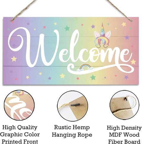 Cute Mouse Welcome Decor, Decorative Hanging Wall Plaque Sign, Home Decor for Front Door, Women Office Decoration, Farmhouse Wooden Wall Sign in Saudi Arabia