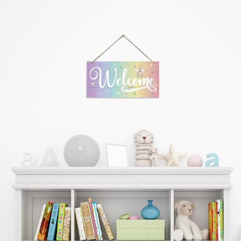 Cute Mouse Welcome Decor, Decorative Hanging Wall Plaque Sign, Home Decor for Front Door, Women Office Decoration, Farmhouse Wooden Wall Sign in Saudi Arabia