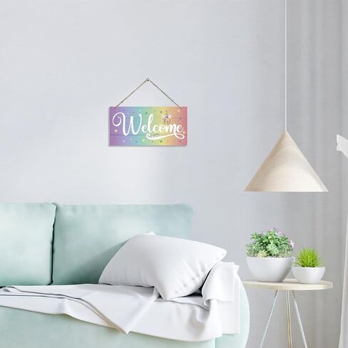 Cute Mouse Welcome Decor, Decorative Hanging Wall Plaque Sign, Home Decor for Front Door, Women Office Decoration, Farmhouse Wooden Wall Sign in Saudi Arabia