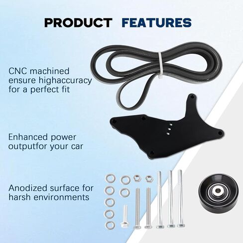 LS Truck Dual Alternator Bracket Kit Aluminum Compatible with 1999-2013 Chevy Tahoe Suburban Silverado, GMC Yukon, Cadillac Escalade, Hummer H2 4.8L 5.3L 6.0L 6.2L V8 Vortec Engine in Kuwait