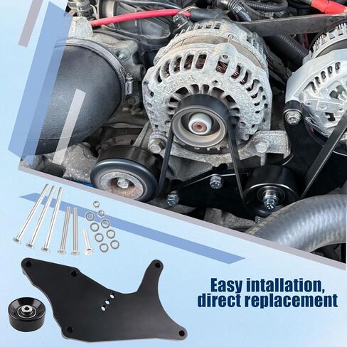 LS Truck Dual Alternator Bracket Kit Aluminum Compatible with 1999-2013 Chevy Tahoe Suburban Silverado, GMC Yukon, Cadillac Escalade, Hummer H2 4.8L 5.3L 6.0L 6.2L V8 Vortec Engine in Kuwait