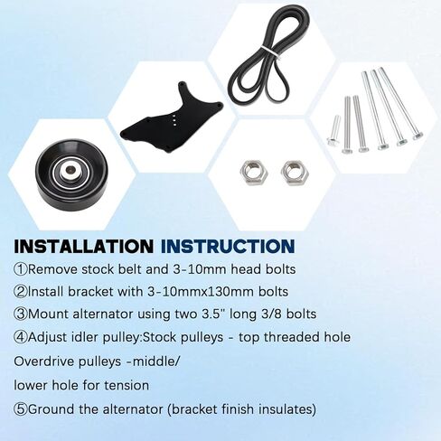 LS Truck Dual Alternator Bracket Kit Aluminum Compatible with 1999-2013 Chevy Tahoe Suburban Silverado, GMC Yukon, Cadillac Escalade, Hummer H2 4.8L 5.3L 6.0L 6.2L V8 Vortec Engine in Kuwait