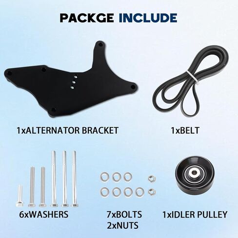 LS Truck Dual Alternator Bracket Kit Aluminum Compatible with 1999-2013 Chevy Tahoe Suburban Silverado, GMC Yukon, Cadillac Escalade, Hummer H2 4.8L 5.3L 6.0L 6.2L V8 Vortec Engine in Kuwait