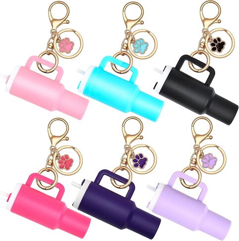 6pcs mini tumbler keykain for Stanley Cup Cute Chapstick Holder chain chain charms for women passpack backpack in Kuwait